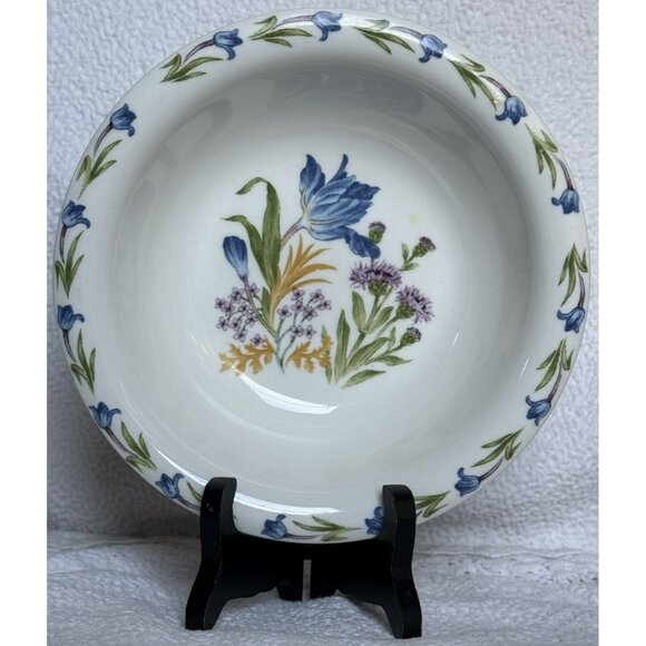 THOMPSON POTTERY 4 FLOWER GARDEN SOUP BOWLS 3 DESIGNS 7” - Picture 2 of 7